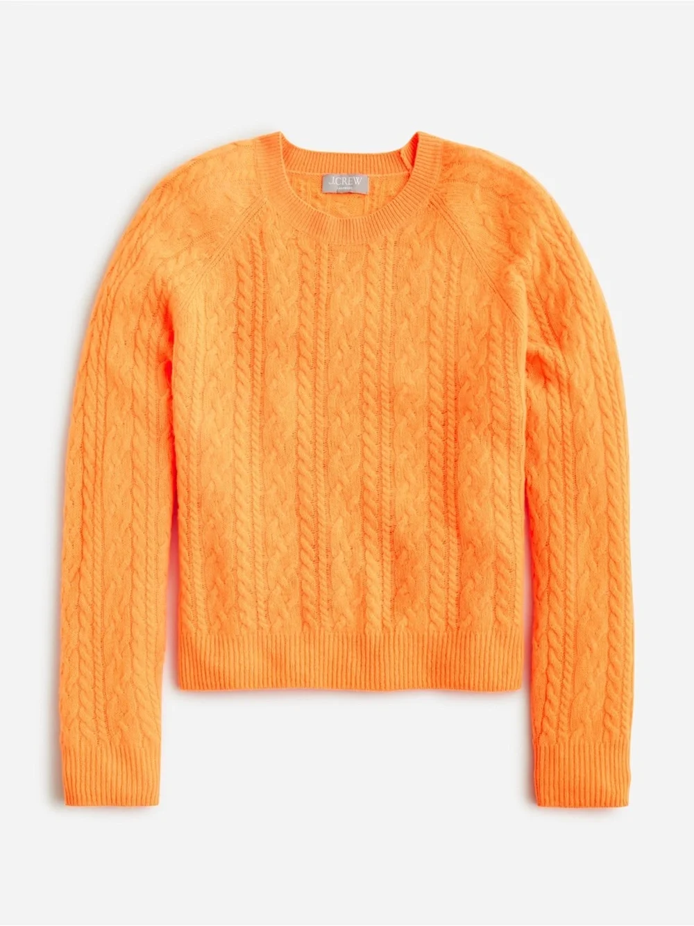 NWT$188 J. Crew Cashmere Cropped Cable-knit crewneck sweater, L, Large